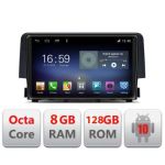 Navigatie Honda Civic 2016-2020 F-669 Octa Core cu Android Radio Bluetooth Internet GPS WIFI DSP 8+128GB 4G CarStore Technology