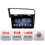 Navigatie VW Golf 7 F-491 Octa Core cu Android Radio Bluetooth Internet GPS WIFI DSP 8+128GB 4G CarStore Technology