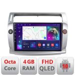 Navigatie Citroen C4 Quad Core B-088 Android Ecran QLED octa core 4+64 carplay android auto KIT-088+EDT-E309V3 CarStore Technology