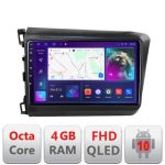 Navigatie Honda Civic 2012-2015 B-132 Android Ecran QLED octa core 4+64 carplay android auto KIT-132+EDT-E309V3 CarStore Technology