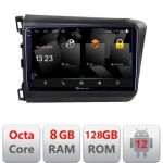 Navigatie Honda Civic 2012-2015 5960Pro-132 Android Octa Core Qualcomm 2K Qled 8+128 DTS DSP 360 4G Optical CarStore Technology
