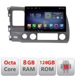 Navigatie Honda Civic 2005-2011 F-044 Octa Core cu Android Radio Bluetooth Internet GPS WIFI DSP 8+128GB 4G CarStore Technology