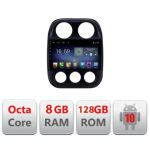 Navigatie Jeep Compass 2010-2016 Manual F-2500 Octa Core cu Android Radio Bluetooth Internet GPS WIFI DSP 8+128GB 4G CarStore Technology