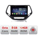 Navigatie Jeep Cherokee 2014-2019 Manual F-248 Octa Core cu Android Radio Bluetooth Internet GPS WIFI DSP 8+128GB 4G CarStore Technology
