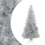 Pom de Crăciun artificial cu suport argintiu 180 cm PET GartenMobel Dekor