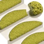 Covorașe pentru trepte scară, 15 buc., verde, 56x17x3 cm GartenMobel Dekor