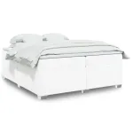 Pat box spring cu saltea, alb, 200x200 cm, piele ecologică GartenMobel Dekor