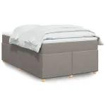 Pat box spring cu saltea, taupe, 120x190 cm material textil GartenMobel Dekor
