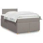 Pat box spring cu saltea, taupe, 120x190 cm material textil GartenMobel Dekor
