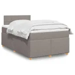 Pat box spring cu saltea, taupe, 120x190 cm material textil GartenMobel Dekor