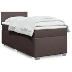 Pat box spring cu saltea, maro închis, 90x190 cm, textil GartenMobel Dekor