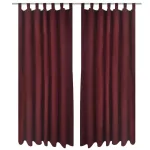 Draperii micro-satin cu bride, 140 x 225 cm, roșu bordo, 2 buc. GartenMobel Dekor