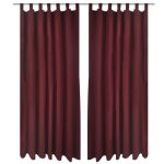 Draperii micro-satin cu bride, 140 x 245 cm, roșu bordo, 2 buc. GartenMobel Dekor