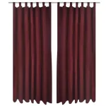Draperii micro-satin cu bride, 140 x 245 cm, roșu bordo, 2 buc. GartenMobel Dekor