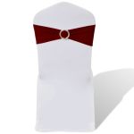 Fundă elastică decorativă scaun, cataramă diamante, bordo, 25 buc. GartenMobel Dekor