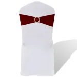 Fundă elastică decorativă scaun, cataramă diamante, bordo, 25 buc. GartenMobel Dekor