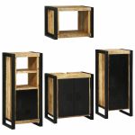 Set de mobilier pentru baie 4 pcs Maro Lemn de mango solid GartenMobel Dekor