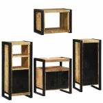Set de mobilier pentru baie 4 pcs Maro Lemn de mango solid GartenMobel Dekor