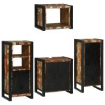 Set de mobilier pentru baie cu ușă 4 pcs Lemn recuperat solid GartenMobel Dekor