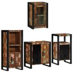 Set de mobilier pentru baie cu ușă 4 pcs Lemn recuperat solid GartenMobel Dekor