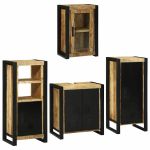 Set de mobilier pentru baie 4 pcs Maro Lemn de mango solid GartenMobel Dekor