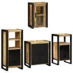 Set de mobilier pentru baie 4 pcs Maro Lemn de mango solid GartenMobel Dekor