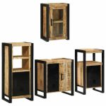 Set de mobilier pentru baie 4 pcs Maro Lemn de mango solid GartenMobel Dekor