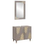 Set de mobilier pentru baie Pe perete 2 pcs Gri 62 x 33 x 58 cm GartenMobel Dekor