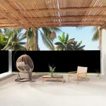 Copertină laterală retractabilă, negru, 160x1000 cm GartenMobel Dekor