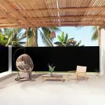 Copertină laterală retractabilă, negru, 180x1000 cm GartenMobel Dekor