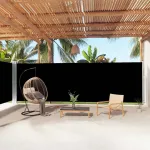 Copertină laterală retractabilă, negru, 200x1000 cm GartenMobel Dekor