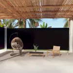 Copertină laterală retractabilă, negru, 220x1000 cm GartenMobel Dekor