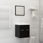 Set mobilier de baie, negru, lemn prelucrat GartenMobel Dekor