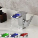 Baterie Lavoar, Crom, Lumina RGB, Schimbare de culoare in functie de temperatura apei, OD3014 ModernLight Concept