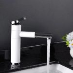 Baterie Lavoar cu Dus Extractabil, Alama Sanitara, Alb, WZX/2021 ModernLight Concept