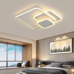 Lustra LED cu telecomanda ANEMONA 75W, 3 Patrate, lumina Rece/Calda/Neutra, Dimabila, Alb ModernLight Concept