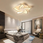 Lustra LED cu telecomanda LOTUS 74W, 5 Petale, lumina Rece/Calda/Neutra, Dimabila, Alb ModernLight Concept
