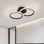 Lustra LED cu telecomanda BETTY 28W, 2 Cercuri, lumina Rece/Calda/Neutra, Dimabila, Negru ModernLight Concept