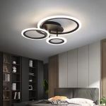 Lustra LED cu telecomanda BETTY 41W, 3 Cercuri, lumina Rece/Calda/Neutra, Dimabila, Negru ModernLight Concept