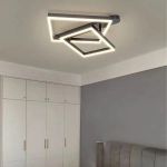 Lustra LED cu telecomanda PAPINI 112W, 2 Patrate, lumina Rece/Calda/Neutra, Dimabila, Negru ModernLight Concept