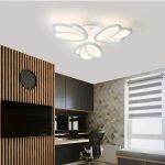 Lustra LED cu telecomanda TULIP 47W, 3 Petale, lumina Rece/Calda/Neutra, Dimabila, Alb ModernLight Concept