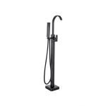 Baterie de Podea cu Cadru Patrat, Alama Sanitara, Negru, CF2036 ModernLight Concept