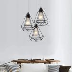 Lustra Forma Diamant, STRUKTUR, 3xE27, Negru, Metal ModernLight Concept