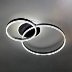 Lustra LED cu telecomanda ELISABETH 71W, 2 Cercuri, lumina Rece/Calda/Neutra, Dimabila, Negru ModernLight Concept