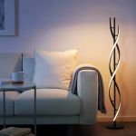 Lampadar LED Upsilon, 48W, 3000K/4000K/6000K, Metal si Acril, Negru ModernLight Concept