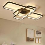 Lustra LED cu telecomanda AXIS 96W, 3 Elemente, lumina Rece/Calda/Neutra, Dimabila, Negru ModernLight Concept