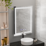 Oglinda LED Rectangulara, 60x80cm, Verite MotionGlow Marcello, Sistem Dezaburire, Ceas & Termometru, Dimabila ModernLight Concept
