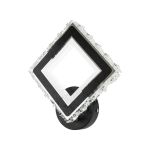 Aplica LED TERRANO cu Cristale, Patrat, 24W, Lumina Rece/Calda/Neutra, Negru & Inox ModernLight Concept