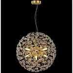 Candelabru Cristal MINUET 8x G9, Diametru 40cm, Auriu Lucios, Inaltime Reglabila ModernLight Concept