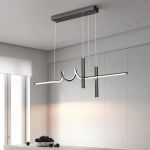 Lustra LED suspendata cu telecomanda DANNA 35W, lumina Rece/Calda/Neutra, Dimabila, Negru, Inaltime Reglabila ModernLight Concept